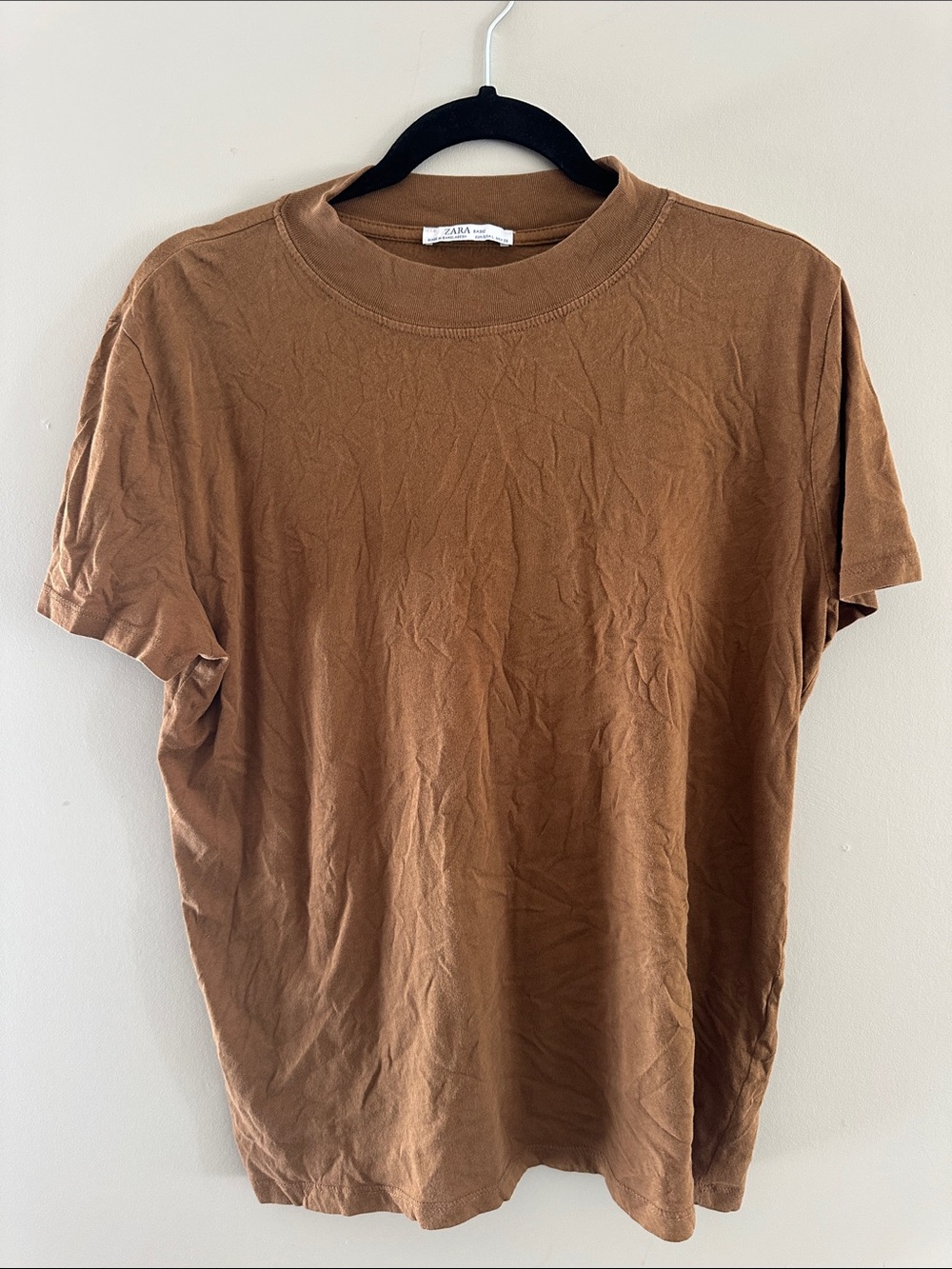 Zara Rust Brown Crew Neck Tee